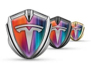 Tesla Insigne Auto-Adhésif Look Moderne Assemblage Robuste